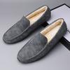 Warme Winter Slipper Schuhe Mode Schnee Slip-on Schuhe Neue Bequeme Herren Fahr-Flats Echtes Leder Herren Freizeitschuhe Mokassins