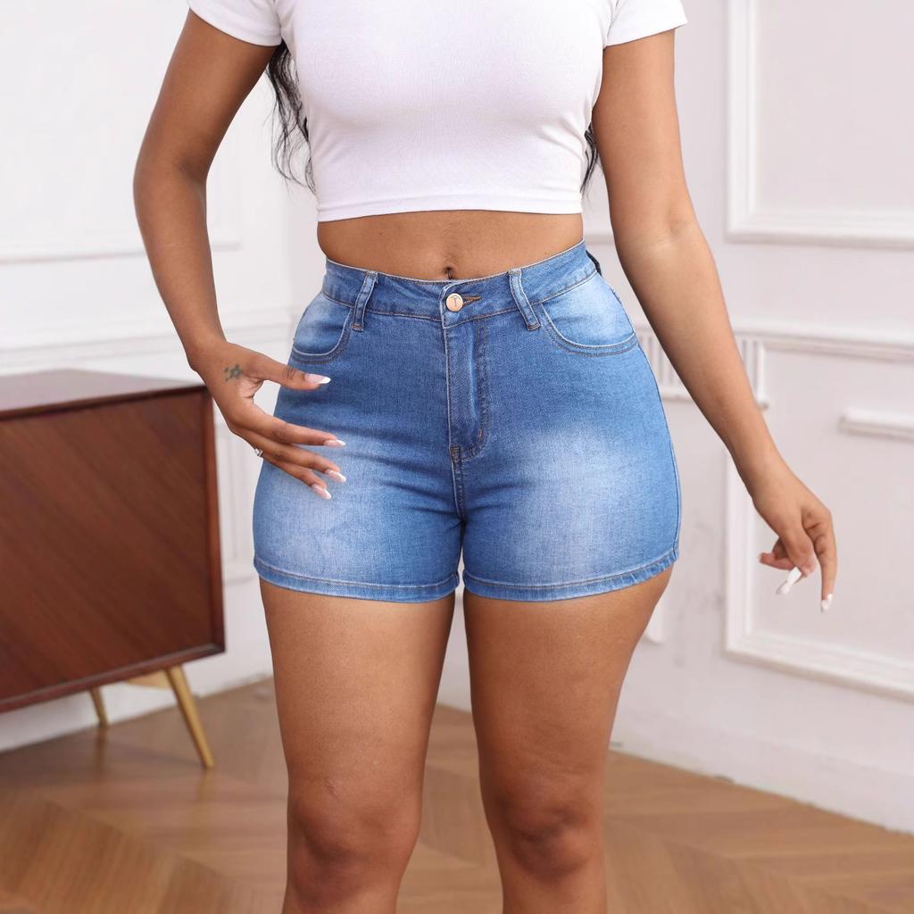 Women Summer Denim Shorts High Waist Stretch Bodycon Jeans Short Pants Ladies Casual Short mujer