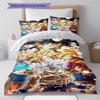 Son Goku Pattern Bedding,Quilt Set Quilt Cover Pillowcase Home Birthday Gift (1 * Duvet Cover + 2 * Pillowcase, Without Core)