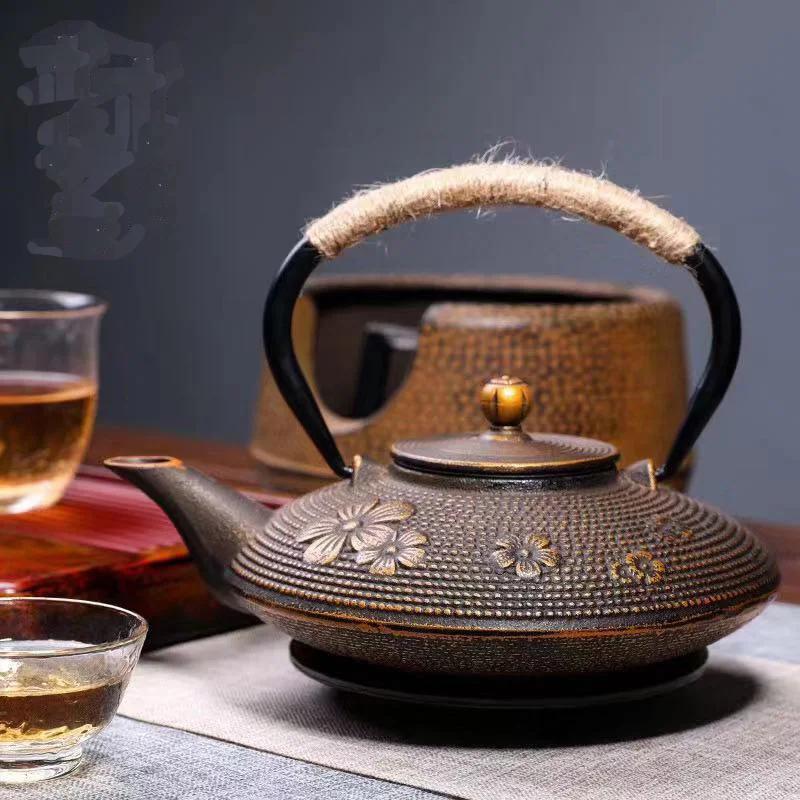 900ml Cast Iron Cherry blossoms Kettle Teapot Accessories Tea Set House Decor for Friends Family Wedding Lovers