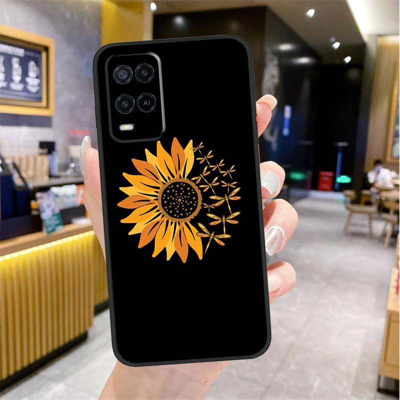 Beautiful Yellow Sunflower Case For OPPO A53 A31 A5 A9 A96 A76 A16 A54 A74 A94 A52 A72 A92 A93 A15 A57 A77 A17 Cover