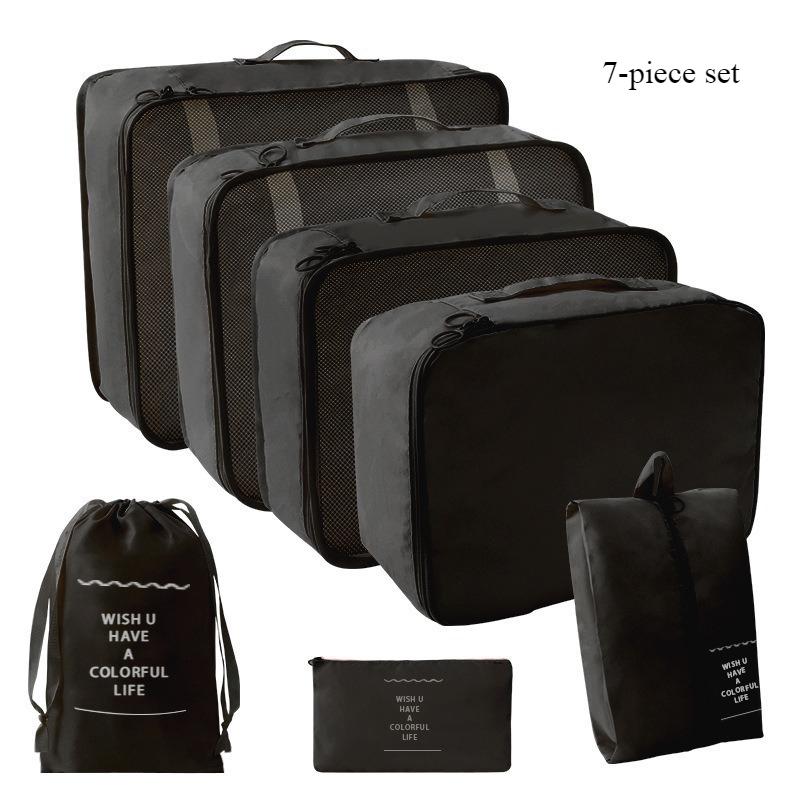 Business travel seven piece set storage bag, clothing sorting and packaging bag, travel luggage, clothing, underwear storage bag