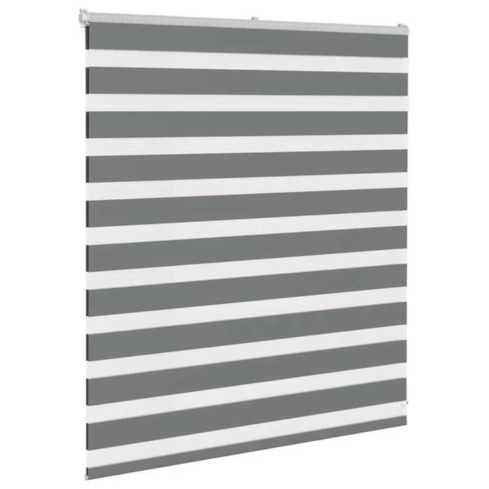 VidaXL Store zèbre gris foncé largeur du tissu 120,9 cm polyester, store à enrouleur zébré, store zébré pour fenêtre, store 4014110