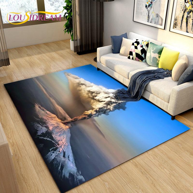 Volcanic Magma Series Area Rug Large,Carpet Rug for Living Room Bedroom Kitchen Doormat Decoration, Kids Play Non-slip Floor Mat