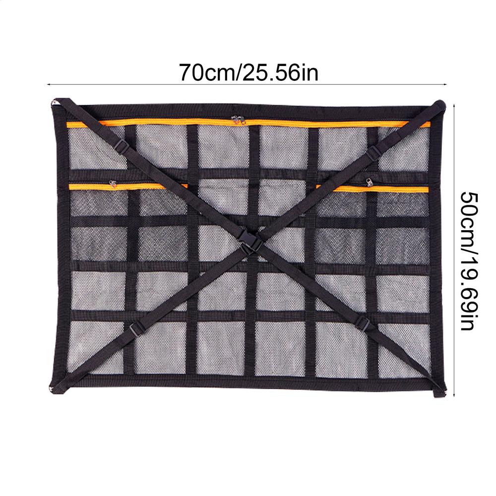 Car Roof Storage Bag Interior Cargo Net Breathable Mesh Bag Car Ceiling Storage Net Pocket Auto Stowing Tidying Accessories 70x50