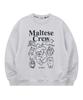 WAIKEI Maltese Crew Line Graphic Sweatshirt Melange White