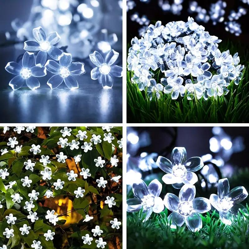 1pc 20/30/50/100 LED Solar Flower String Light Outdoor Cherry Blossom Fairy Lamp For Home Garden Patio Fence Yard Festival Decor
