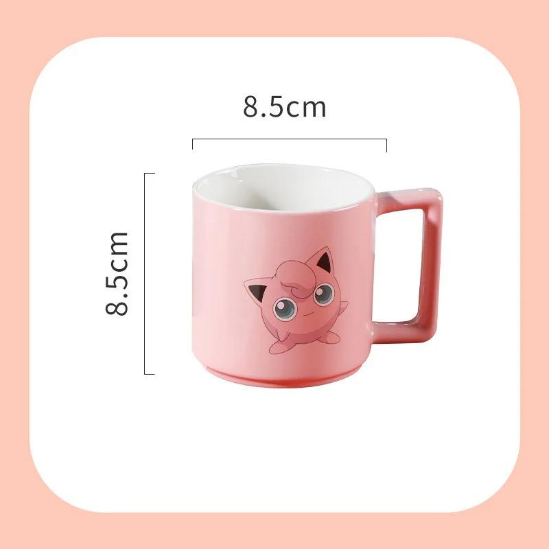 SHUNXIANG Keramiktassen Pokémon Pikachu Tasse Kawaii Anime Frühstück Milchbecher Niedliches Trinkgeschirr Kaffeetasse Kinder Wasserbecher