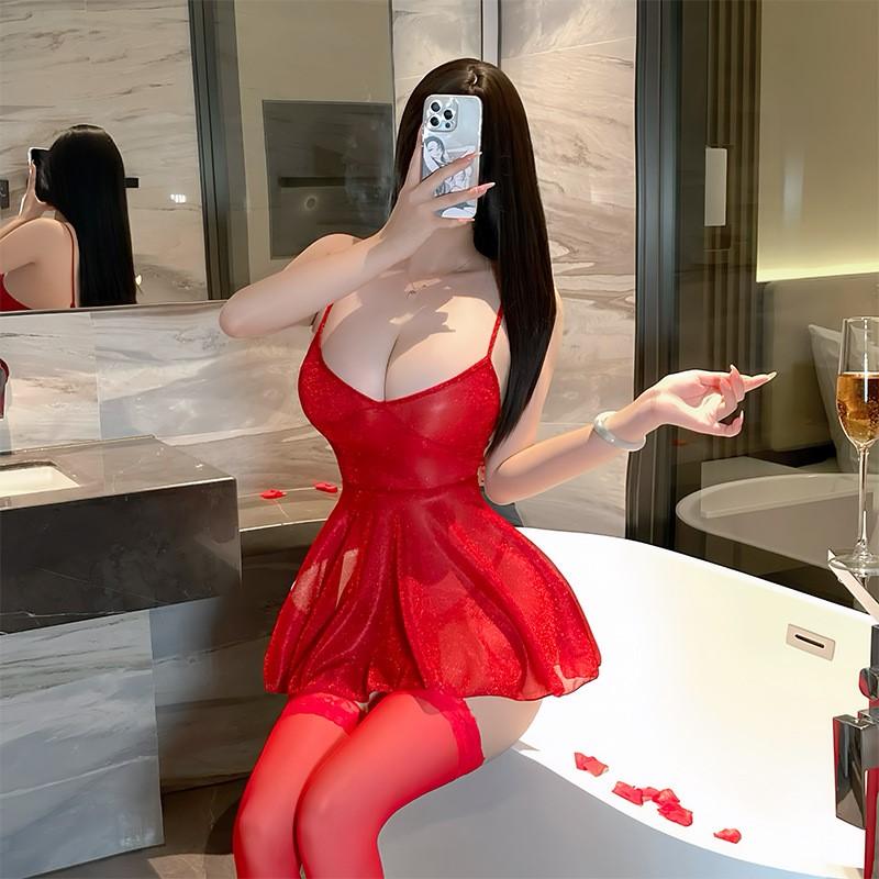 Sexy lingerie Strap Dress Women's Nightclub Shining Uniform Temptation Nightwear sexy ladies outfit sexy dress Sex shop xxx