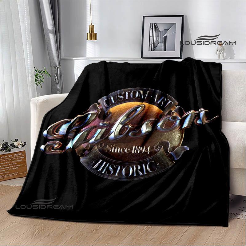 Gibson Guitar Logo Printed Blanket Flange Warming Blanket Picnic Blanket Home Travel Blanket Bed Linings Birthday Gift