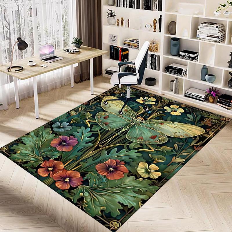 1PC Butterfly Flowers Extra Large Non Slip Floor carpet, Office, family, Studio   Large Area Rug Indoor Rugs, Bold Statement Piece