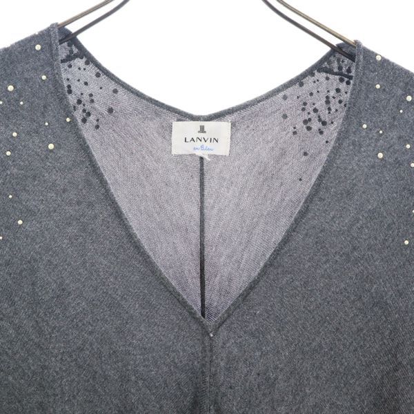 LANVIN en Bleu Long sleeve Dolman sleeve sweater 38 Gray knit Women Used