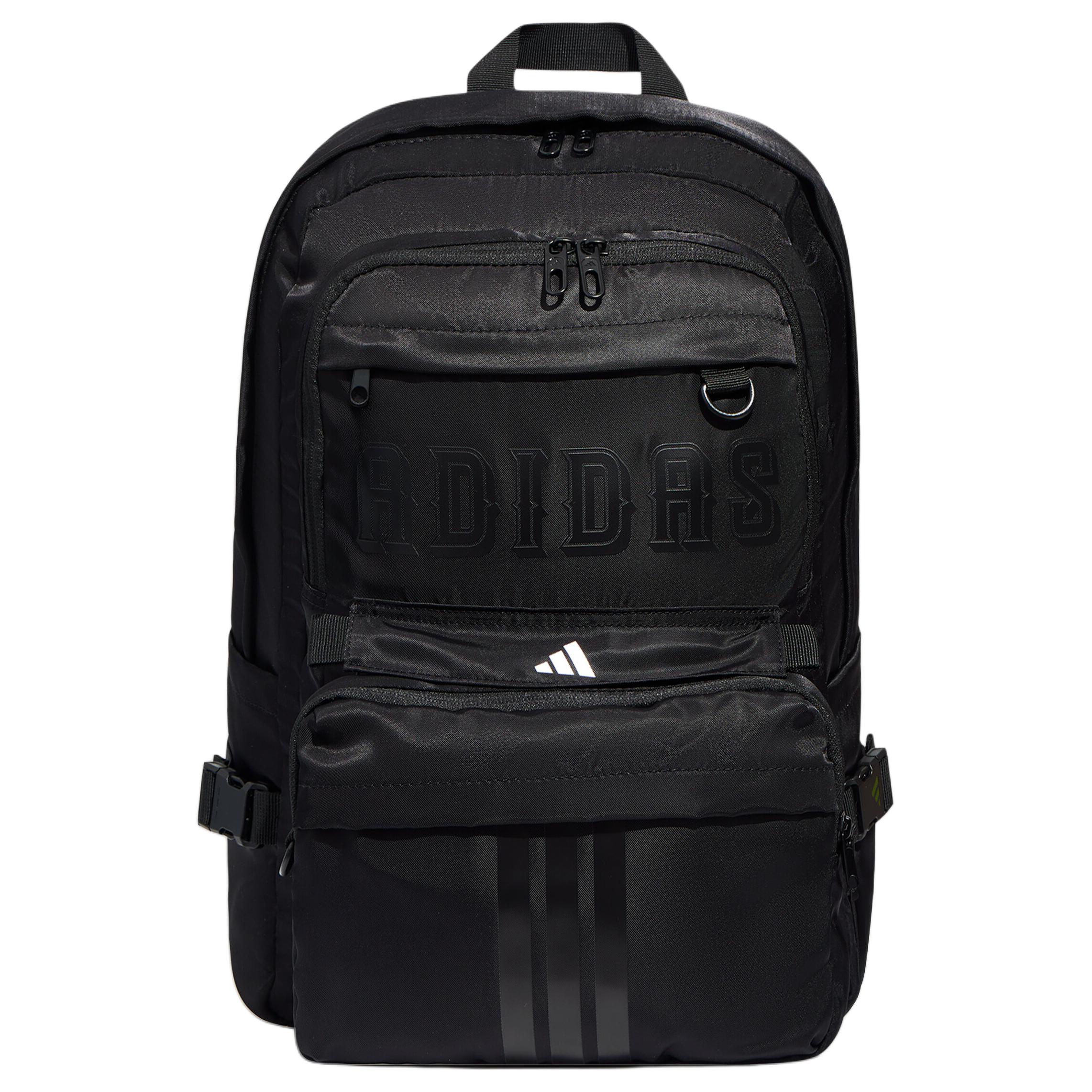 Adidas Iconic Brand Logo Twill Fabric Backpack Unisex Backpack Black KY9950 Black