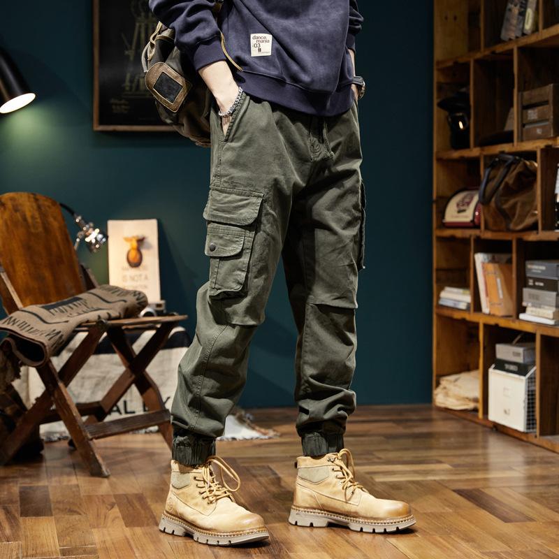 Multi-pocket Overalls Leggings Men's High-end Pants Trendy Brand High-end Men's Casual Loose Men's Trousers