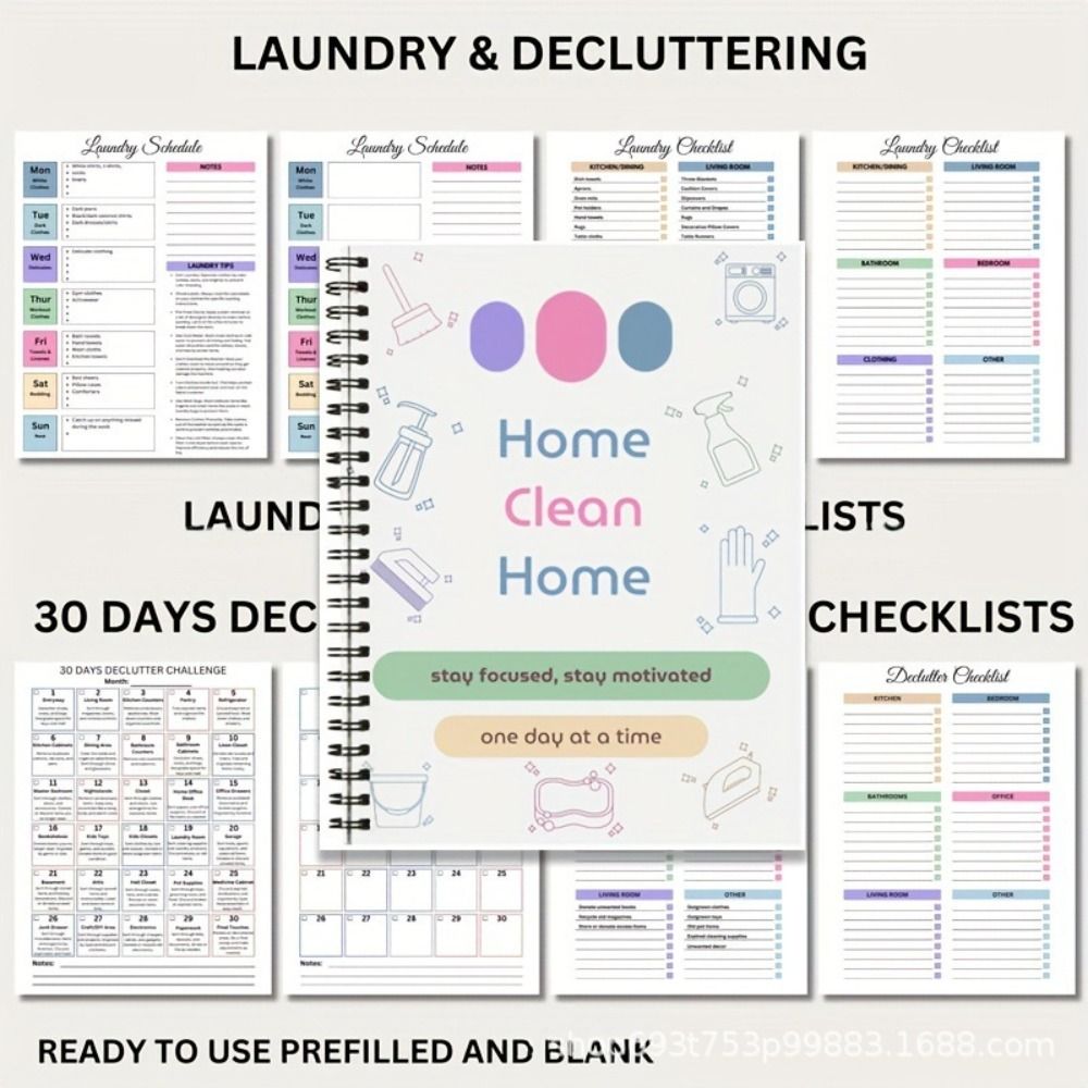 DIY Hausputzplan Coil Familienputzaufgaben ADHD Putzplaner für Erwachsene und Jugendliche