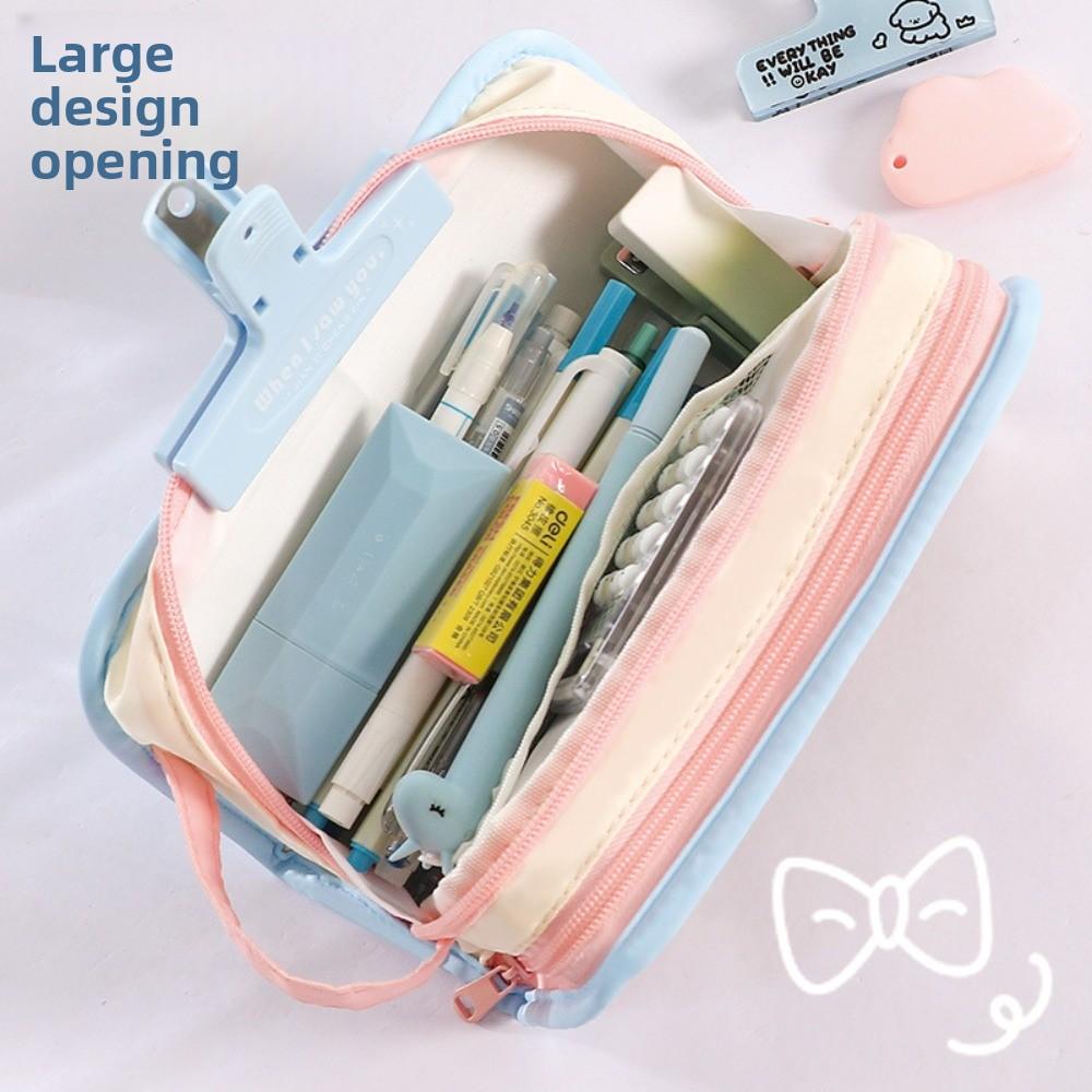 Transparent Display Korean PVC Stationery Bag Multilayer Ins Pencil Pouch  Office