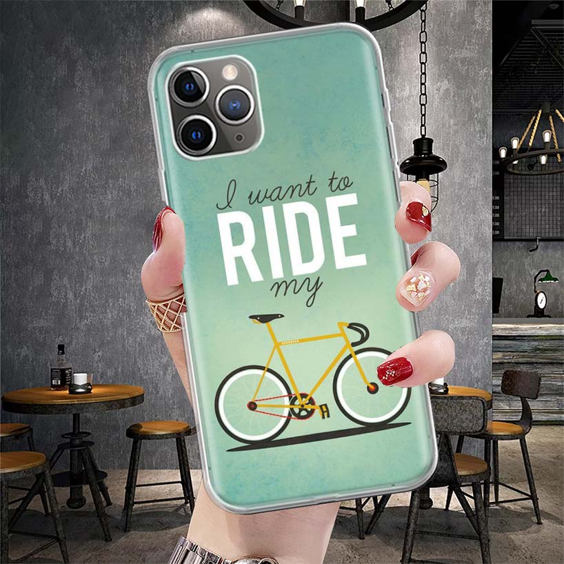 Bicycle Bike Sport Soft Phone Case For IPhone 11 17 Air 16E 16 Pro Max 15 + 14 Plus 13 Mini 12 Apple 7 SE 8 Fundas Coque 11 17 A