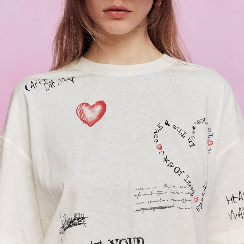 ONLY Women's 2026 Spring Retro Graffiti Print T-Shirt