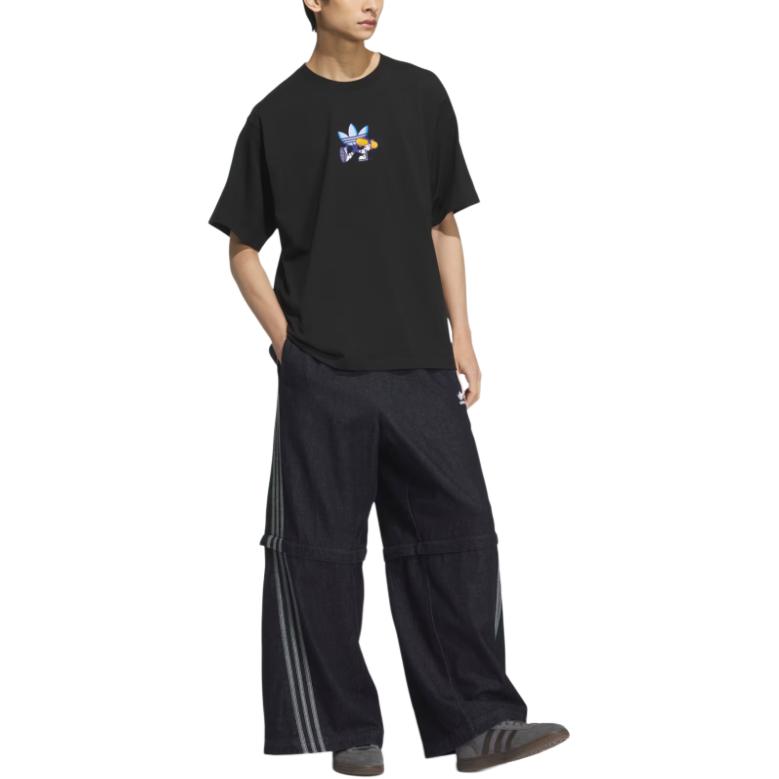 Adidas Originals Graphic Tee Fashion Versatile Comfortable Soft Short Sleeve T-Shirt Men Tops Black KC3111