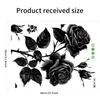 Black Rose Flower Wall Sticker,Self-Adhesive Decal for Living Room and Bedroom Decor, Single-Use Floral Wall Art