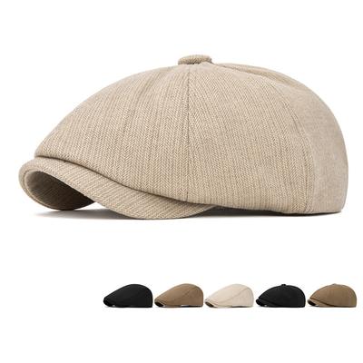 Beret Men Autumn Winter Warm Octagonal Cap British Forward Cap Newsboy Cap