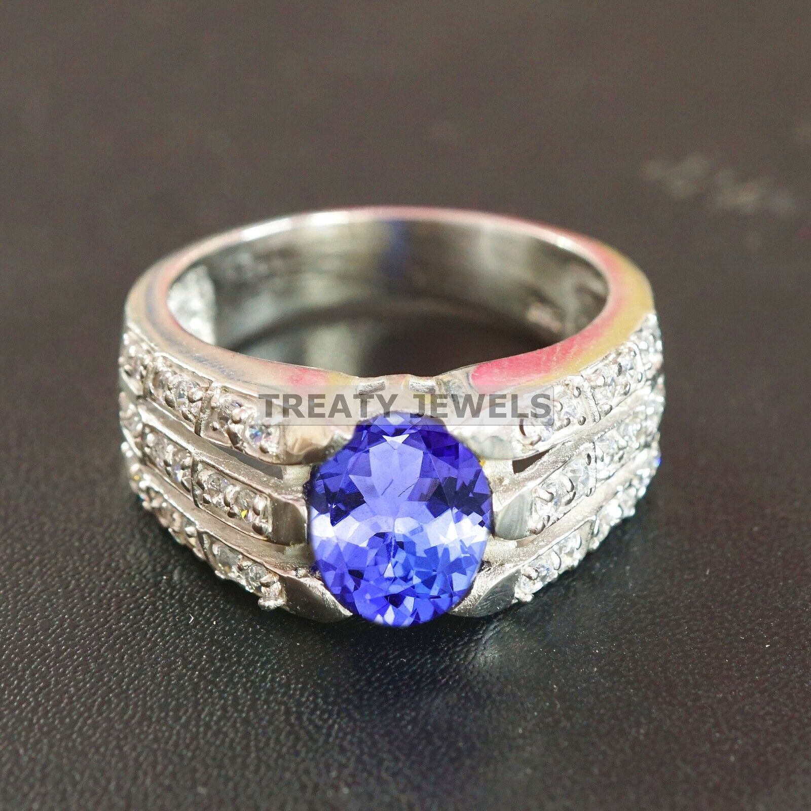 

Tanzanite Oval Cut Gemstone With 925 Sterling Silver Ring For Men s #B661 JL375686569927 4-16 US срібний
