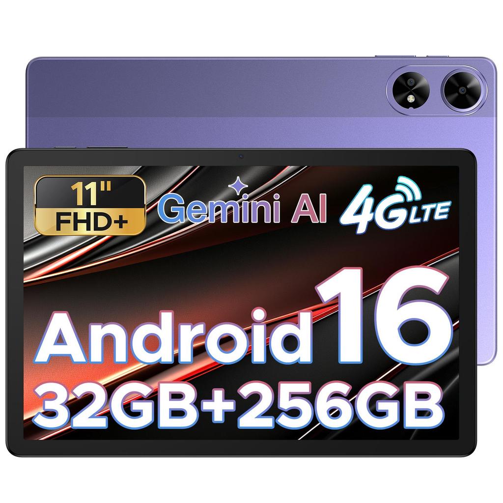 DOOGEE Tab G6+ 11 inch Tablet Android 16, 32GB RAM+256GB ROM (TF 2TB), 13MP Camera, Tablets with Sim Card Slot