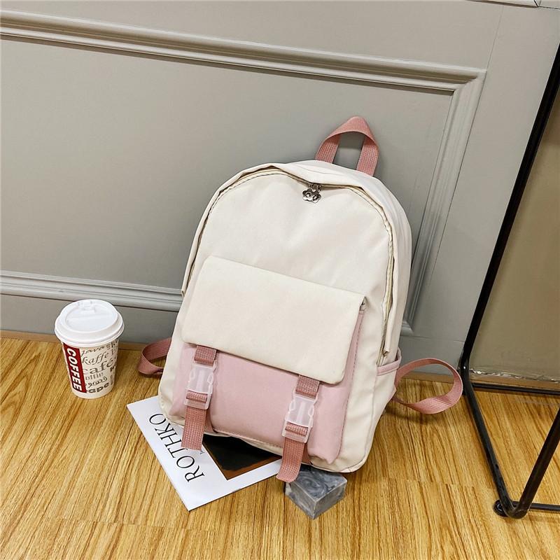 Personalized Hand-Embroidered Snap Backpack Travel Waterproof 2025 New Large Capacity Flower Decoration Simple Bags for Students