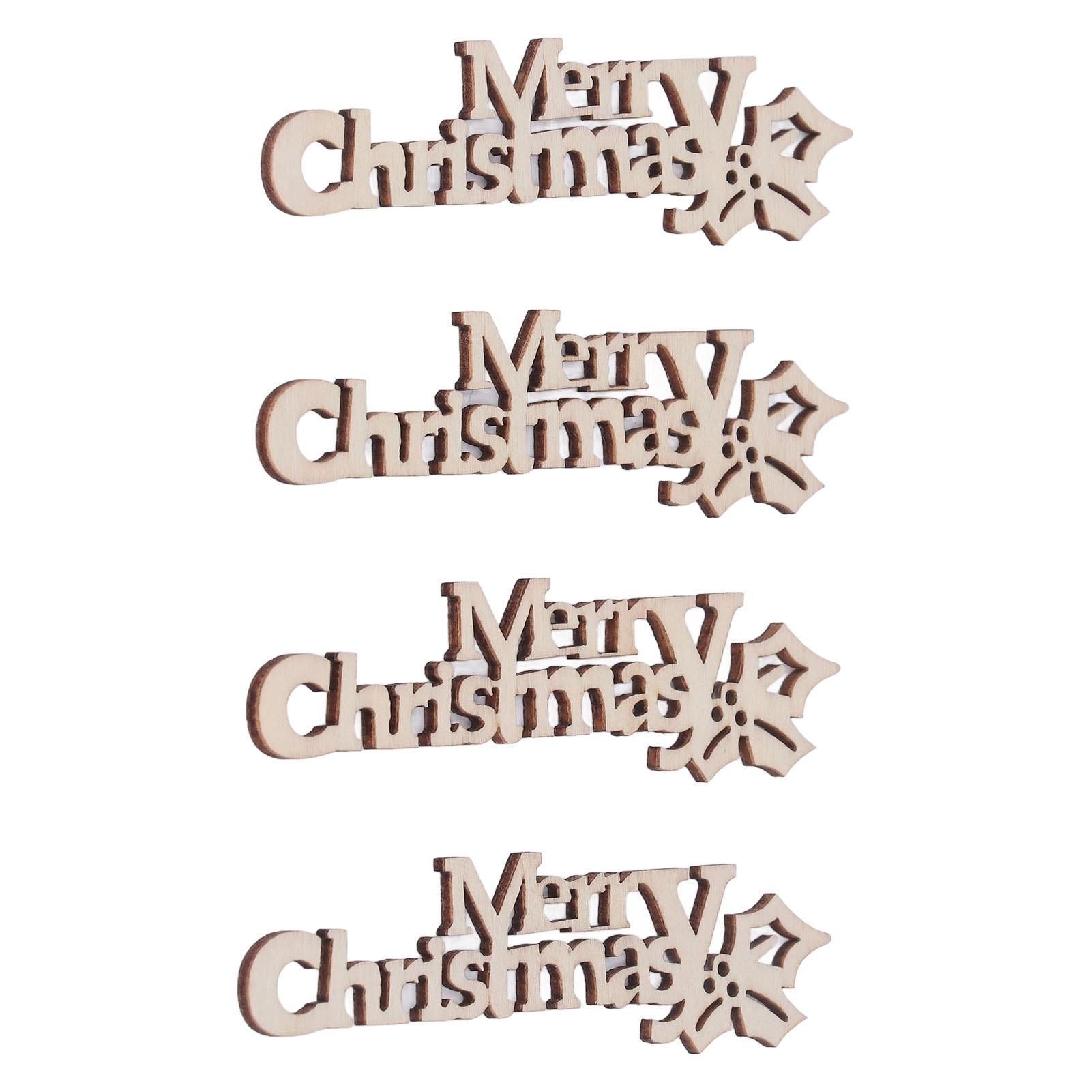 

40Pcs Christmas Words Slices Density Board Christmas Tree Hanging Ornament for Christmas DIY Craft Accessory
