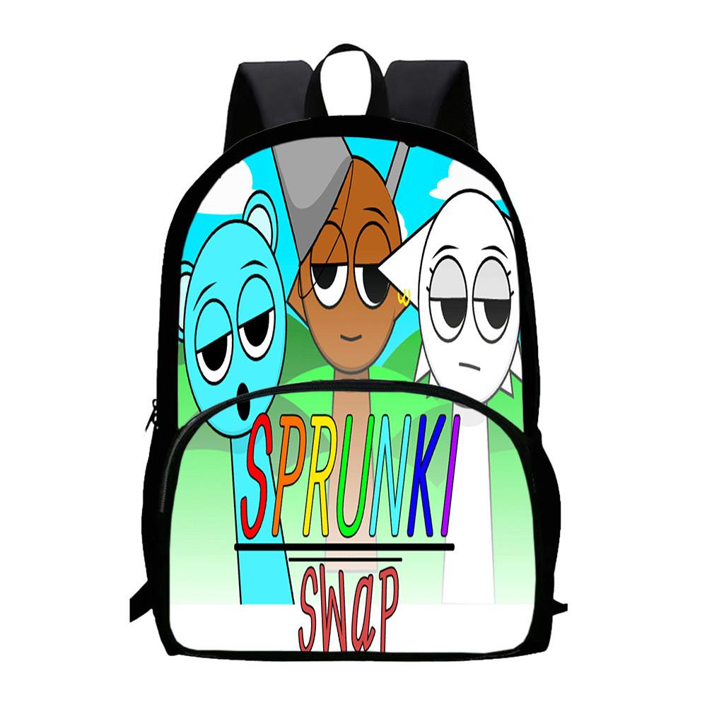 Backpack Sprunki 3d Game Design Large Capacity Oxford Kids School Gifts Bag