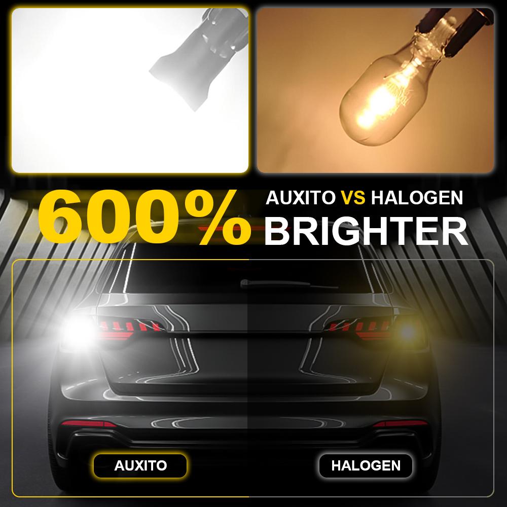 AUXITO 2Pcs T15 W16W LED Rear Back-up Light Bulbs 6500K White 906 904 912 921 Reverse Light With HD Projector LENS Super Bright Dome Lights 6
