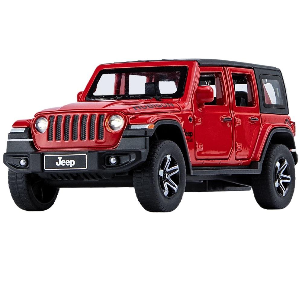 1/32 Jeeps Wrangler Rubicon Vehicle Model Car Toy High Simulation Sound and Light Off-road Alloy Collection Toy Car for Children