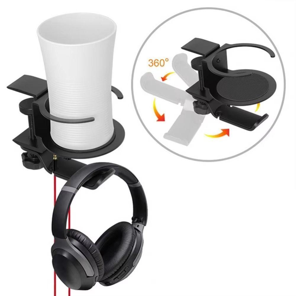 2 In 1 Cup Headphone Stand Holder Desktop Mount Earphone Holder Headset Bracket Hanger  for Gamers