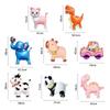 Movable Design 4D Dinosaur Balloons With Wheels Animal Balloon Animals Walking Balloon Drawing Foil Cartoon Standing Balloons