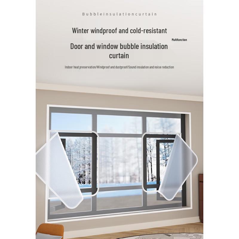 

JINGRX Windproof Thermal Insulation Window Film Curtain