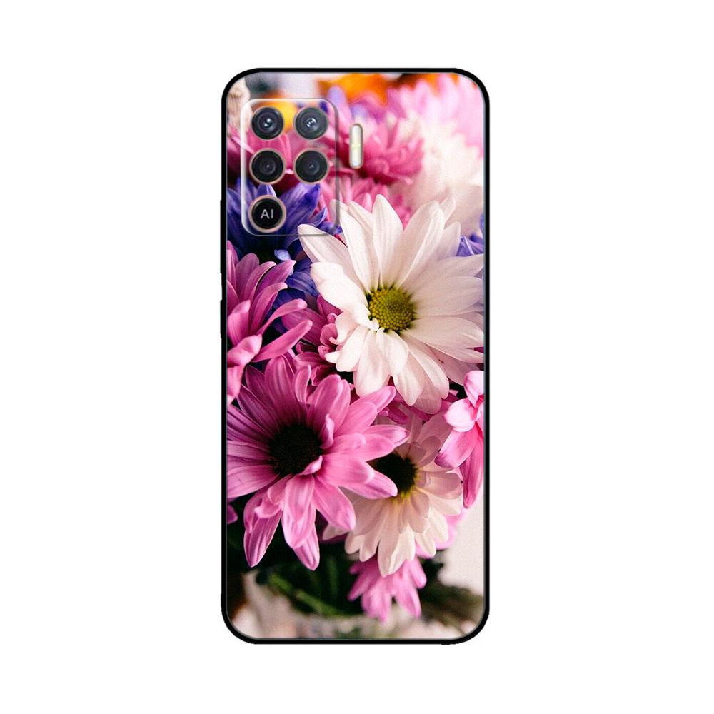 Cover per OPPO Reno 5 Lite Custodia Morbida in Silicone Fiori Bumper per OPPO Reno 5 F oppoA94 4G Custodie Reno 5 Lite Custodie per Telefono