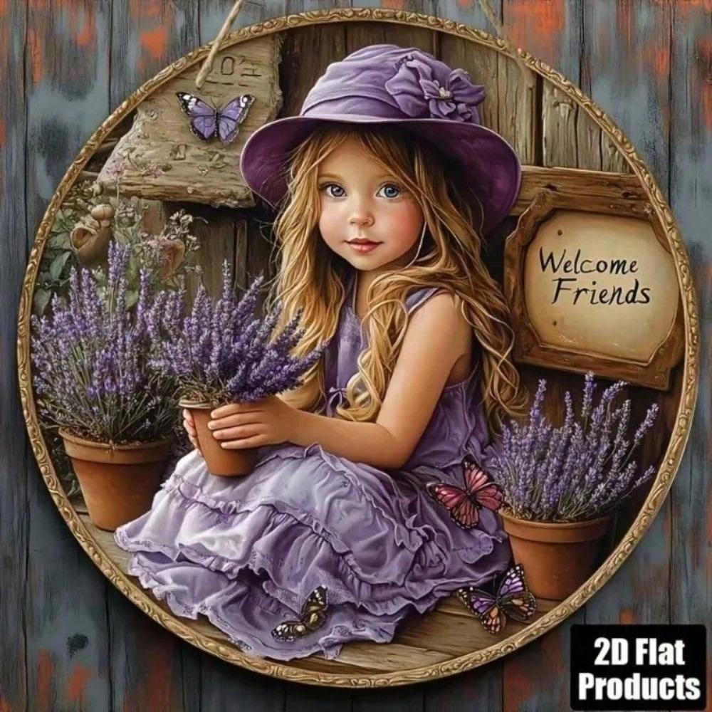 Rustic Country Style Welcome Sign 8x8 Inches Wooden Wall Plaque for Kitchen Cafe Home Decor