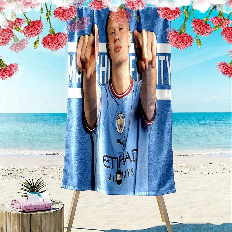 Erling Haaland Icon Beach Towel, Large Soft Quick Dry Towel for Beach Camping Swimming