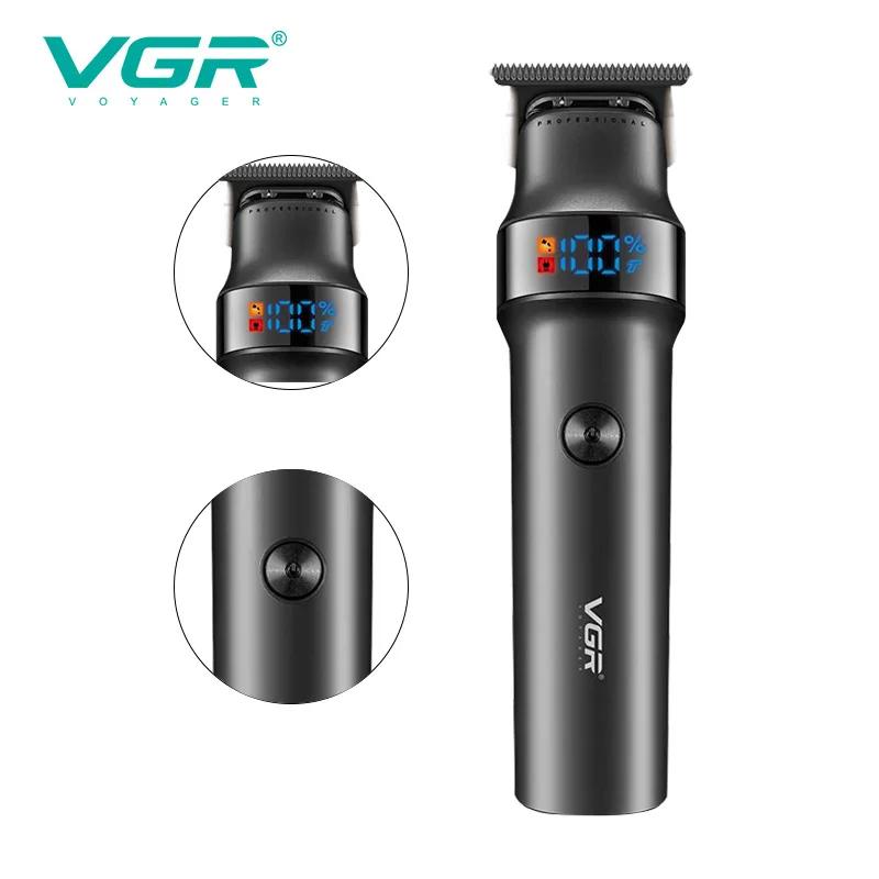 Original VGR V-987 Professioneller Bart- und Haarschneider für Männer Elektrischer Haarschneider Wasserdichter Gesichts-Trimmer Haarschneidemaschine mit LED-Digitalanzeige