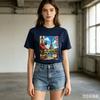 Vintage Paris France Tee Eiffel Tower Cafe Street Travel Print Unisexs Unisexs Casual Short Sleeve T Shirt Harajuku Y2k Top