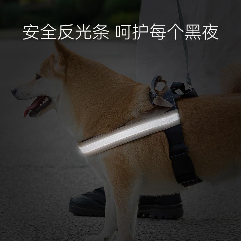 Medium and large dog reflective saddle-type chest-back dog chest-back out walking dog Shiba Inu Corgi universal pet leash