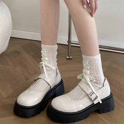 Moda Estilo Preppy Sapatos Lolita Femininos Plataforma Mocassins Femininos Estilo Japonês Vintage Sapatos Mary Jane Sapatos Clássicos Fivela Única