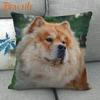 Custom Chow Chow Dog Pillowcase Cartoon Girl Wedding Decorative Cotton Linen Pillow Case For Home Pillow Cover 45X45Cm One Side