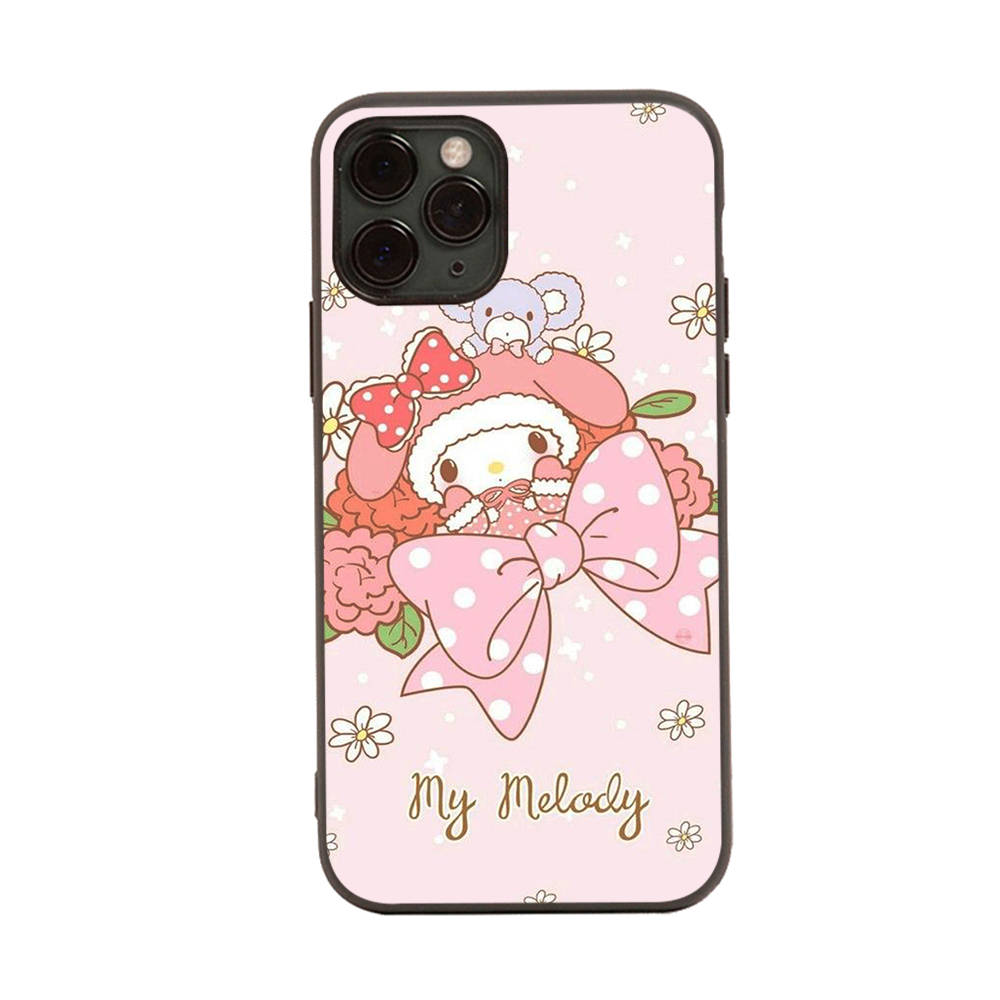 Case for iPhone 16 15 Plus 14 13 12 11 Pro 8 7 6S 6 SE 5S X XR XS Max Realme C30 C33 C31 9I Black Sofe Cover LI27 Cute My Melody