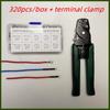 320pcs Tin-Plated-Copper Terminals Assortment Kit Wire Crimp Connectors Non-Insulated Ring Fork U-Type O-Type Terminals