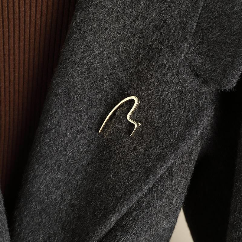 Double-sided Wool Coat Women's Autumn and Winter New Large Lapel Slim and Thin High-end Woolen Coat