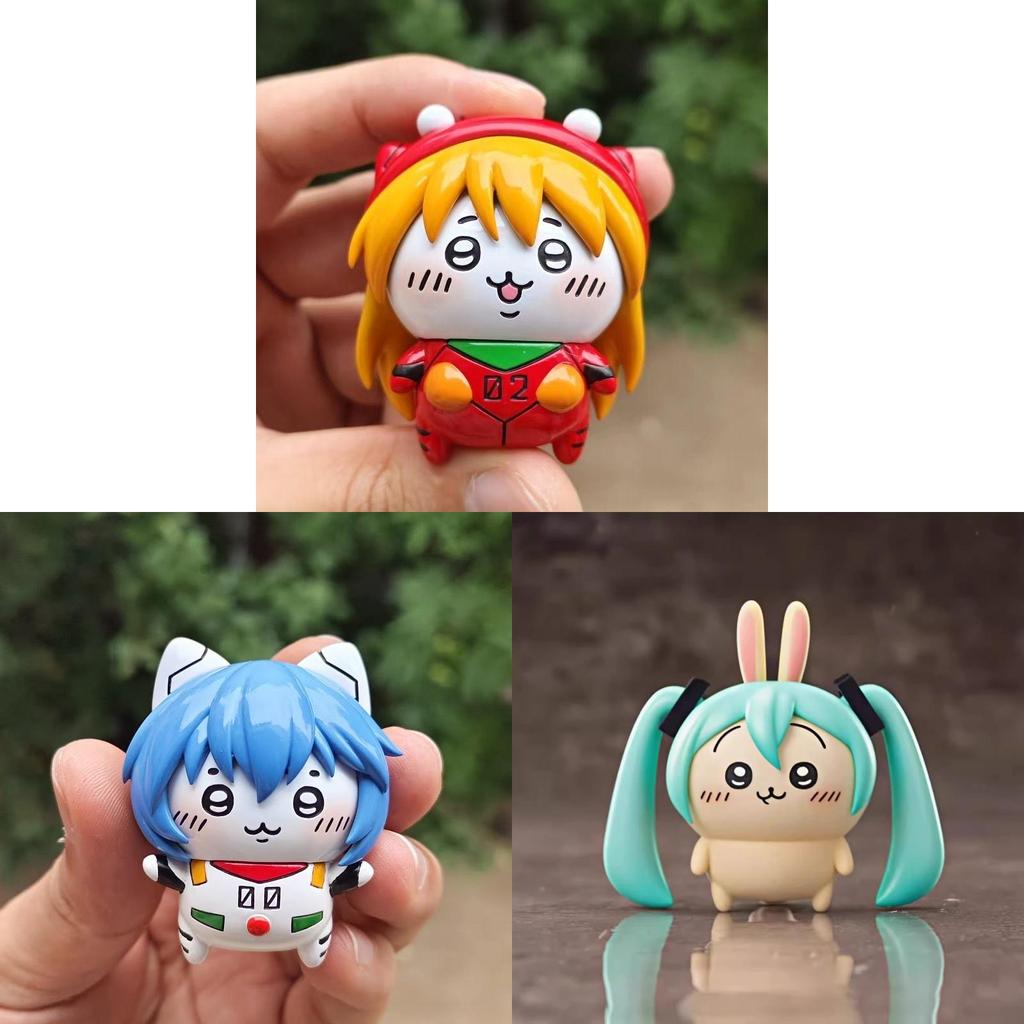 Chiikawausagi Cos Hatsune Miku Pvc Art Toy For Collectors Ussachi And Asuka Character Display