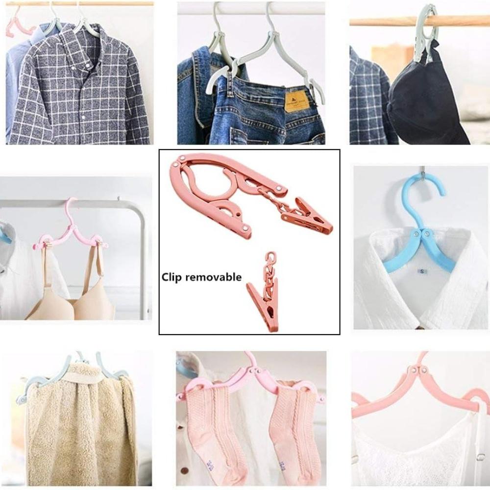Multi Functional Travel Folding Clothes Hangers Portable Plastic Drying Rack for Business Trips Household Wardrobe Organziers