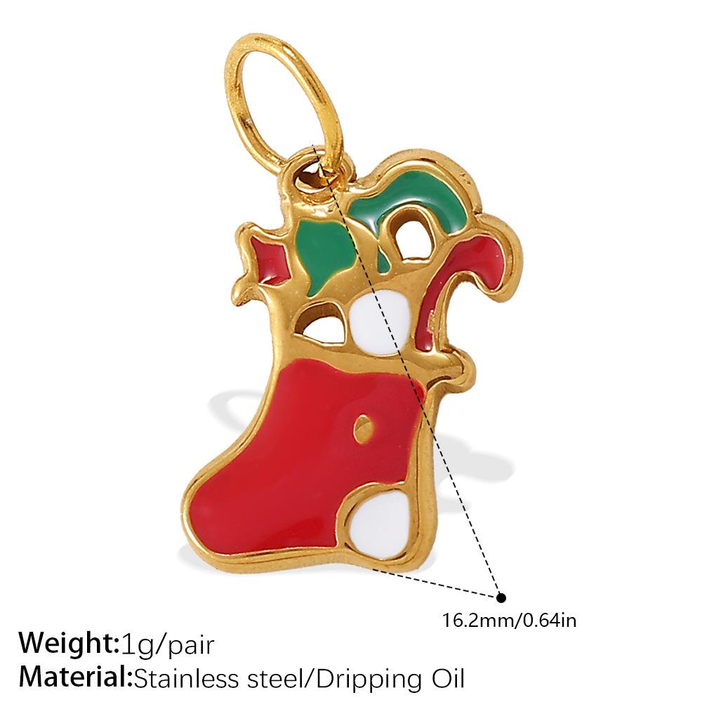 Cartoon Oil Dripping Fruit Diy Pineapple Pendant Stainless Steel Gold-Plated Dopamine Accessories