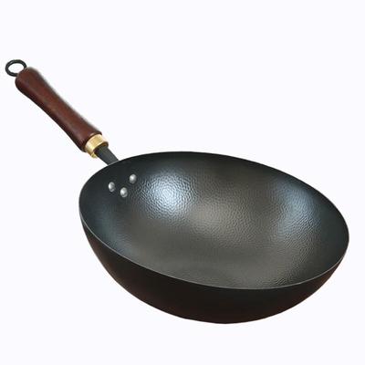 ZISIZ 36cm Traditional Forged Iron Wok